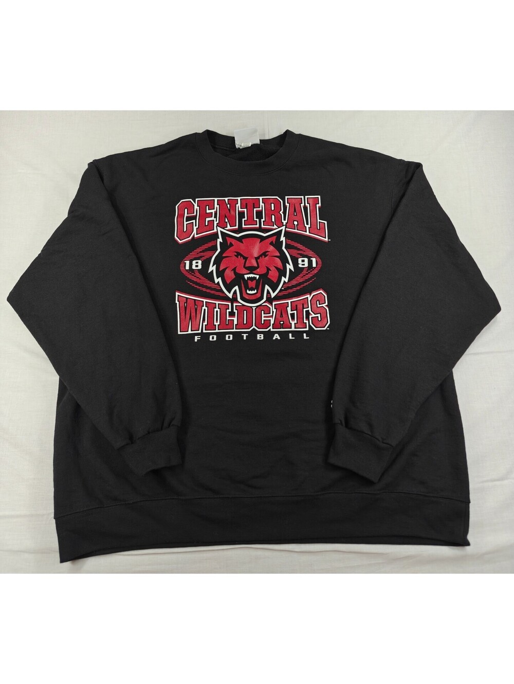 Champion Central Wildcats Football Black Crewneck Sweatshirt Men’s 2XL